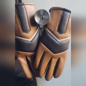 Vintage Chevron Brown and Black  Gloves